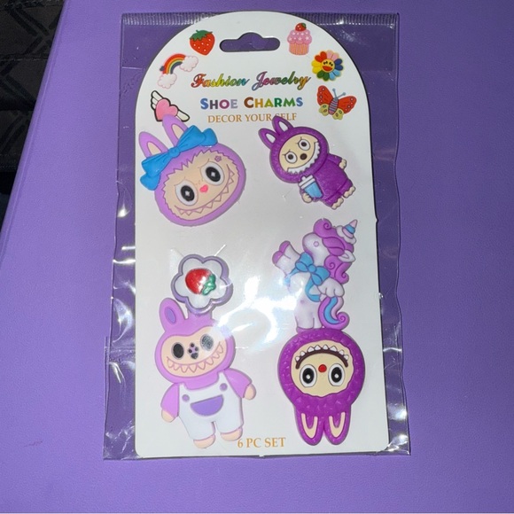 Other - ✨✨5/$10✨✨ Labubu shoe charms, Set of 6, compatible with Crocs, New